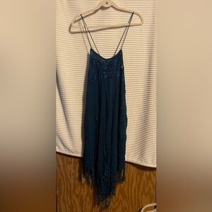 Chic Asymmetrical Teal Dress